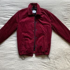 Drawstring Corduroy Red Jacket
